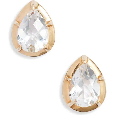 Anzie Mélia Pear Stud Earrings In Yellow Gold