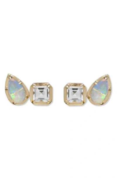 Anzie Melia Toi Et Moi Stud Earrings In Burgundy