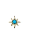 Anzie Micro Turquoise Starburst Single Stud Earring In Blue