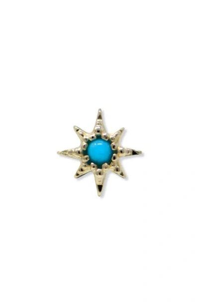 Anzie Micro Turquoise Starburst Single Stud Earring