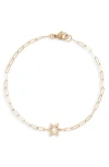 Anzie Pavé Star Of David Pendant Bracelet In Yellow Gold