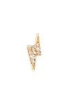 Anzie Single Lightning Bold Stud Earring In Yellow Gold