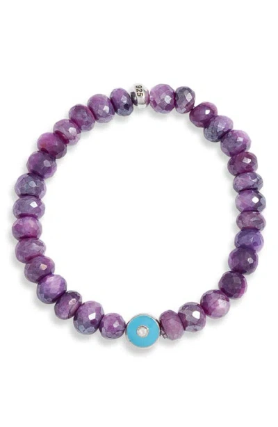 Anzie Soul Mystic Moonstone Stretch Bracelet In Purple