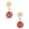 Anzie Star Drop Earrings In Pink Spinel