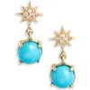 Anzie Star Drop Earrings In Turquoise