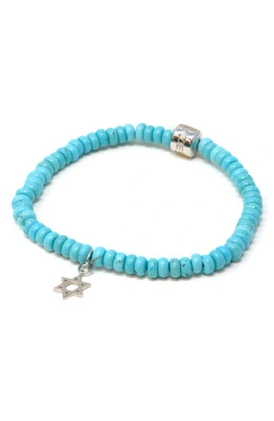 Anzie Star Of David Turquoise Beaded Bracelet In Blue