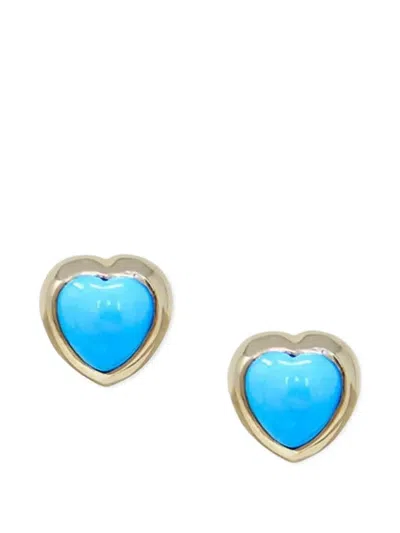 Anzie Turquoise Heart Earrings In Blue