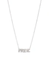 Anzie Typewriter Pride Pendant Necklace In Silver/sapphire