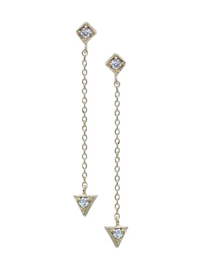 Anzie Women's 14k Yellow Gold & 0.12 Tcw Diamond Drop Earrings