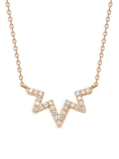 Anzie Women's Aztec 14k Yellow Gold & 0.2 Tcw Diamond Zig Zag Necklace