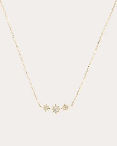 Anzie Women's Aztec North Star Micro Bar Necklace In Gold