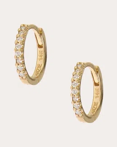 Anzie Women's Classique Pavé Huggie Earrings In Gold