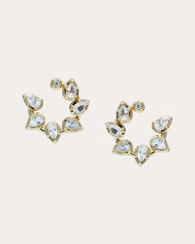 Anzie Women's Diamond & Topaz Mélia Pear Front-to-back Hoop Earrings In Gold