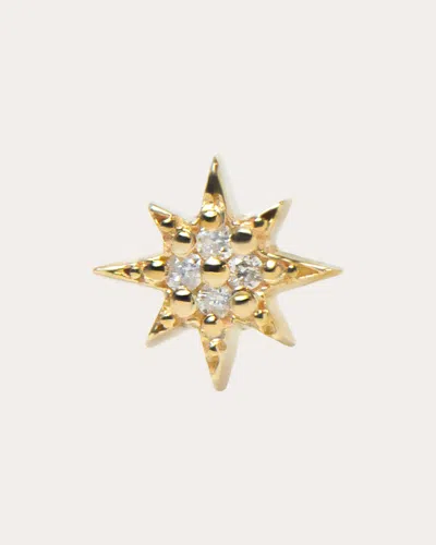 Anzie Women's Diamond Aztec Micro North Star Stud Earring In Gold