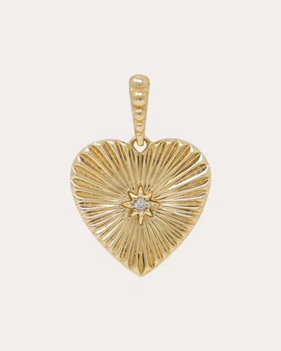 Anzie Women's Diamond Aztec Petite North Star Fluted Medallion In Gold