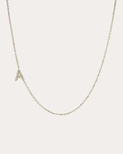 Anzie Women's Diamond Love Letter A Pavé Necklace In Gold