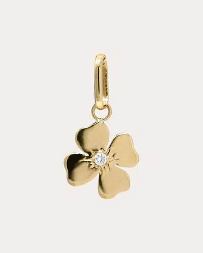 Anzie Women's Diamond Love Letter Clover Charm In Gold