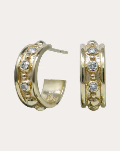 Anzie Women's Diamond Méditerranée Joanna Wide Hoop Earrings In Gold