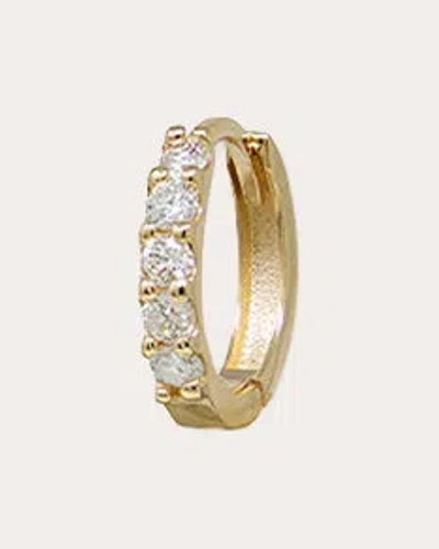 Anzie Women's Diamond Pavé Classique Wide Huggie Earring In Gold