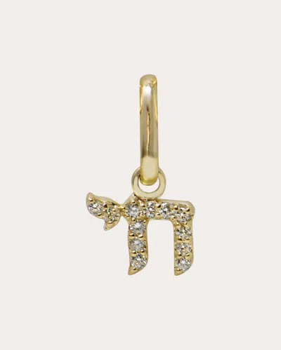 Anzie Women's Diamond Pavé Mini Love Letter Chai Charm In Gold