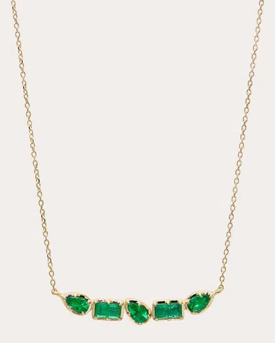 Anzie Women's Emerald Mélia Linea Bar Necklace In Green