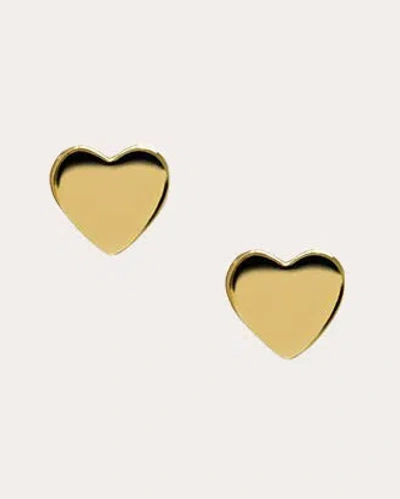 Anzie Women's Love Letter Heart Stud Earrings In Gold