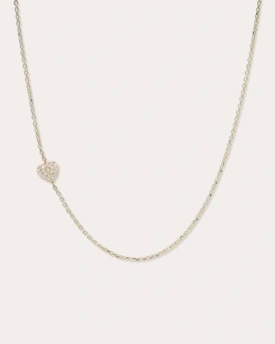 Anzie Women's Love Letter Pavé Heart Necklace In Gold