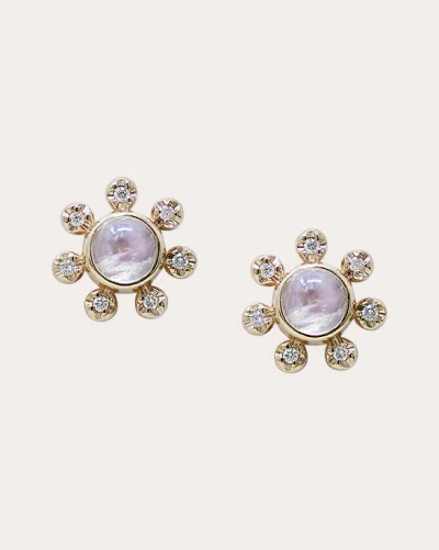 Anzie Women's Moonstone Dew Drop Étoile Stud Earrings In Gold