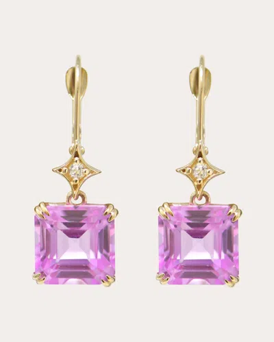 Anzie Women's Pink Sapphire Jac+jo Greta Drop Earrings 14k Gold In Metallic