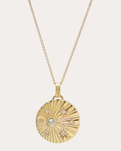 Anzie Women's Topaz Aztec Rae Ripple Medallion Necklace In Gold
