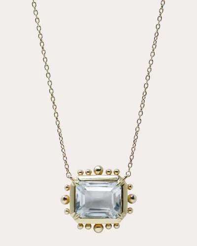 Anzie Women's Topaz Dew Drop Marine Pendant Necklace In Metallic