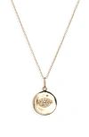 Anzie X Mel Soldera Lash Evil Eye Diamond Pendant Necklace In Yellow Gold