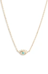 Anzie X Mel Soldera Turquoise Evil Eye Pendant Necklace In Turquoise/aqua