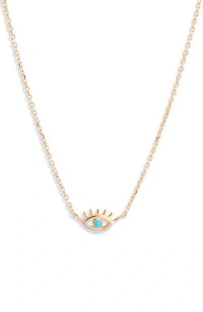 Anzie X Mel Soldera Turquoise Evil Eye Pendant Necklace In Gold