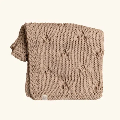 Anzy Home Baby Blanket Hand-knitted Pointelle In Brown