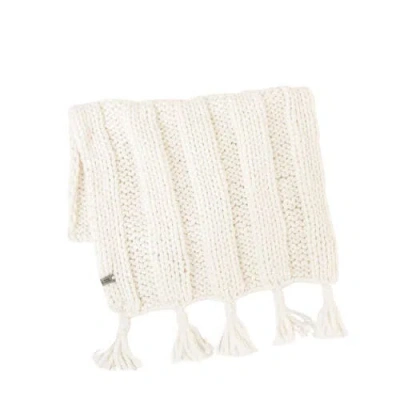 Anzy Home Boho Hand-knitted Baby Blanket In White