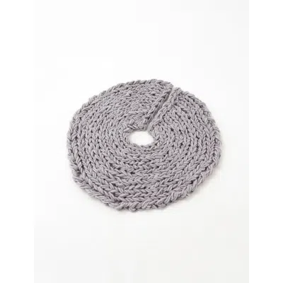 Anzy Home Chunky-knitted Christmas Tree Skirt In Gray
