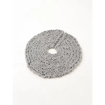 Anzy Home Chunky-knitted Christmas Tree Skirt In Gray