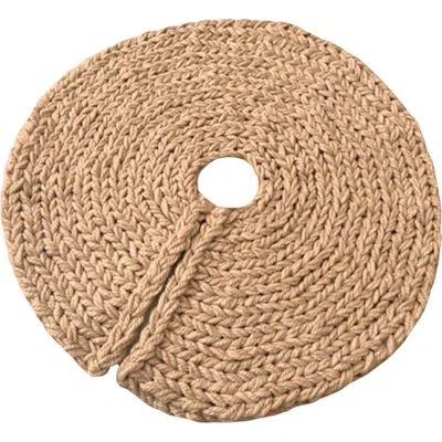 Anzy Home Chunky-knitted Christmas Tree Skirt In Brown