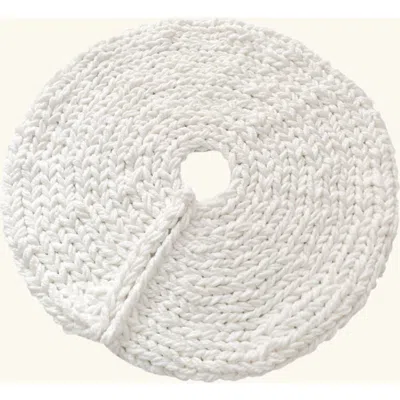 Anzy Home Chunky-knitted Christmas Tree Skirt In White