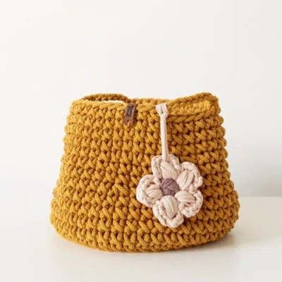 Anzy Home Toy Nursery Storage Basket Basic Recycled In Yellow