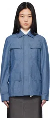Ao Yes Blue Mao Denim Jacket In Denim/green Print