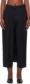 Ao Yes Navy Ruffle Trousers In Navy