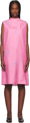 Ao Yes Pink Layered Print Midi Dress In Print (pink)