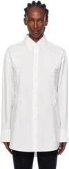 Ao Yes White Embroidery Poplin Shirt In White