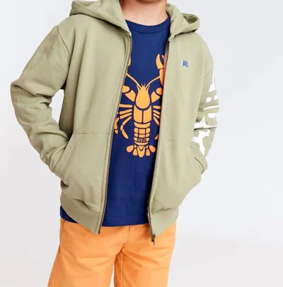 Ao76 Kids Norman Full Zip Requin Hoodie In Green