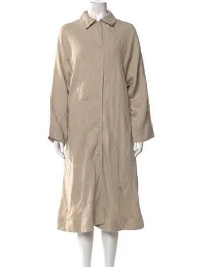 Pre-owned Aodress Linen Midi Length Dress In Neutrals