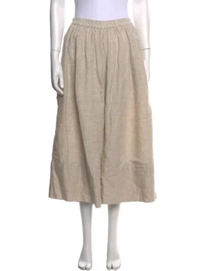 Pre-owned Aodress Linen Wide Leg Pants In Neutral