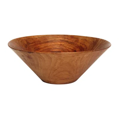 Pre-owned Aomine Shigemichi 1 Lathe Turned Teak Bowl By Shigemichi Aomine For National Crafts Council In Brown