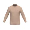 Aora Athletics Men's Half Zip Long Sleeve - Brown In Brown